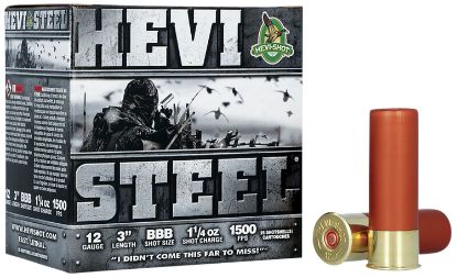 Picture of Hevi-Shot Hs60888 Hevi-Steel 12 Gauge 3" 1 1/4 Oz Bbb Shot 25 Per Box/ 10 Case 