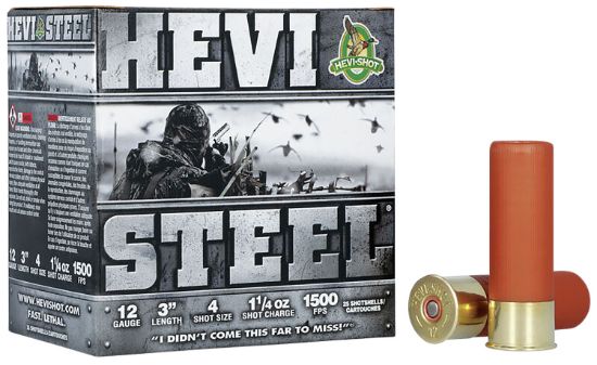 Picture of Hevi-Shot Hs60004 Hevi-Steel 12 Gauge 3" 1 1/4 Oz 4 Shot 25 Per Box/ 10 Case 