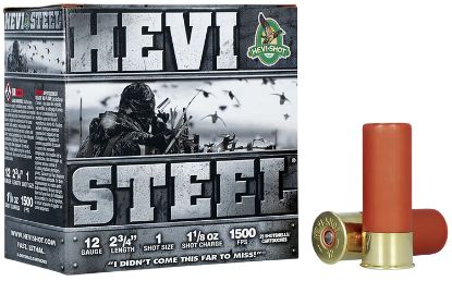 Picture of Hevi-Shot Hs61221 Hevi-Steel 12 Gauge 2.75" 1 1/8 Oz 1 Shot 25 Per Box/ 10 Case 