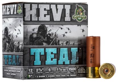 Picture of Hevi-Shot Hs61226 Hevi-Teal 12 Gauge 2.75" 1 1/8 Oz 6 Shot 25 Per Box/ 10 Case 