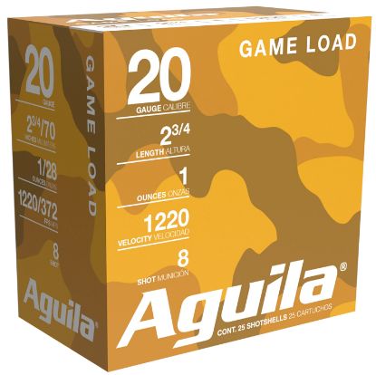 Picture of Aguila 1Chb2048 Birdshot High Velocity 20Gauge 2.75" 1Oz 8Shot 25 Per Box/10 Case 