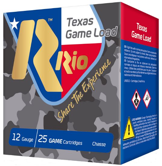 Picture of Rio Ammunition Tghv3675tx Texas Game Load High Velocity 12 Gauge 2.75" 1 1/4 Oz 7.5 Shot 25 Per Box/ 10 Case 