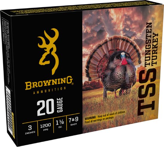 Picture of Browning Ammo B193922030 Tss Tungsten Turkey 20 Gauge 3" 1 1/2 Oz Tungsten 7/9 Shot 5 Per Box/ 10 Case 