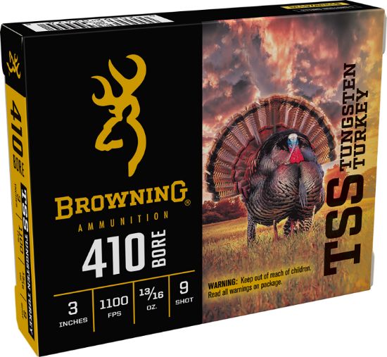 Picture of Browning Ammo B193924139 Tss Tungsten Turkey 410 Gauge 3" 13/16 Oz Tungsten 9 Shot 5 Per Box/ 20 Case 