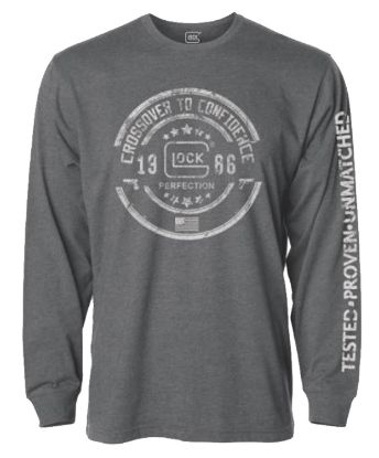 Picture of Glock Ap95793 Crossover Heather Gray Cotton/Polyester Long Sleeve Small 