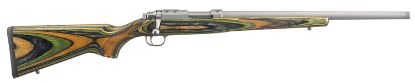 Picture of Ruger 7226 77/22 22 Hornet 6+1 18.50" Threaded Barrel, Matte Stainless Steel, Integral Scope Mount On A Solid Steel Receiver, Green Mountain Laminate Stock 