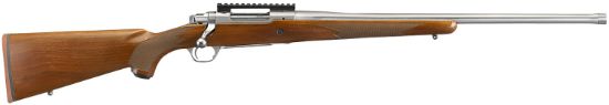 Picture of Ruger 57104 Hawkeye Hunter Full Size 6.5 Creedmoor 4+1 22" Satin Stainless Steel Threaded Barrel, Picatinny Rail Steel Receiver, Fixed American Walnut W/Pistol Grip Stock 