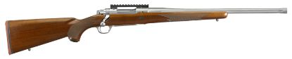 Picture of Ruger 57107 Hawkeye Hunter Full Size 308 Win 4+1 20" Satin Stainless Steel Threaded Barrel, Picatinny Rail Steel Receiver, Fixed American Walnut W/Pistol Grip Stock 