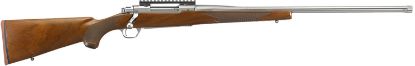 Picture of Ruger 57108 Hawkeye Hunter Full Size 30-06 Springfield 4+1 22" Satin Stainless Steel Threaded Barrel, Picatinny Rail Steel Receiver, Fixed American Walnut W/Pistol Grip Stock 