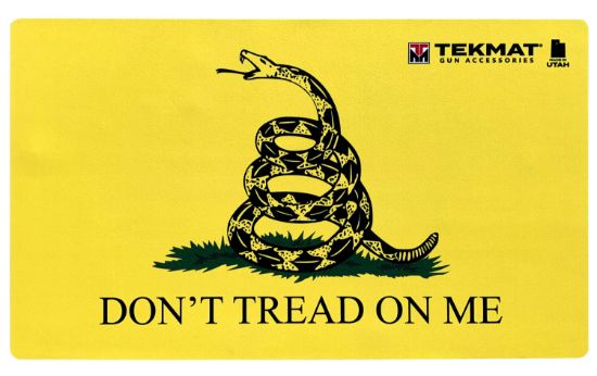 Picture of Tekmat Tek42tread Don't Tread On Me Door Mat Black/Yellow Rubber 42" Long Snake/"Don't Tread On Me" 