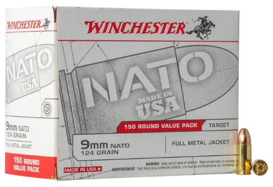 Picture of Winchester Ammo Usa9nato Usa Value Pack 9Mm Luger 124 Gr Full Metal Jacket 150 Per Box/ 5 Case 