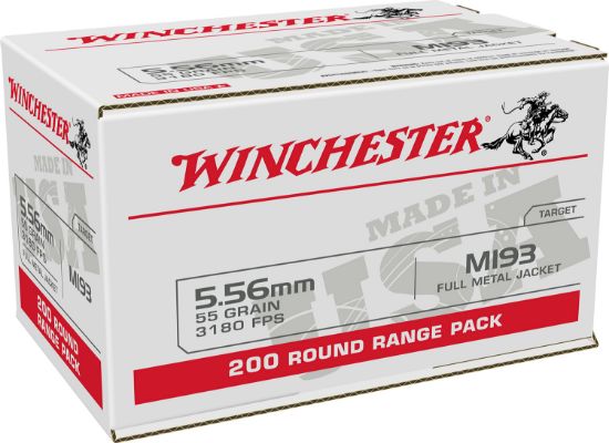 Picture of Winchester Ammo Wm193200 Usa 5.56X45mm Nato 55 Gr Full Metal Jacket 200 Per Bx/ 4 Case Value Pack 