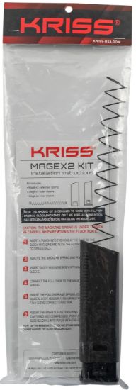 Picture of Kriss Usa Kvamx2k45bl00 Mag-Ex2 Extension Kit Extended 45 Acp 30 Compatible W/ Glock 21 Gen3-5 13Rd Magazines Black Polymer 