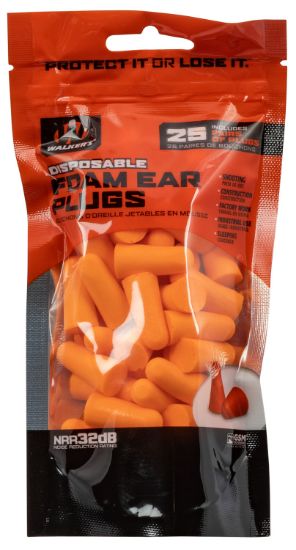 Picture of Walker's Gwpfp25bag Foam Ear Plugs Foam 32 Db In The Ear Orange Adult 25 Pair 