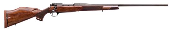 Picture of Weatherby Mdx01n300wr6o Mark V Deluxe 300 Wthby Mag 3+1 26" Barrel, Blued Metal Finish, Gloss Walnut Monte Carlo Stock 