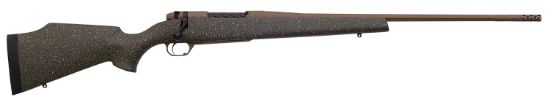 Picture of Weatherby Mwl01n653wr8b Mark V Weathermark Lt 6.5-300 Wthby Mag 3+1 26" Barrel/Rec. W/Flat Dark Earth Cerakote Finish, Flat Dark Earth Speckled Green Fixed Monte Carlo Fiberglass Stock 