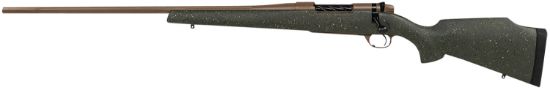 Picture of Weatherby Mwl01n300wl8b Mark V Weathermark Lt 300 Wthby Mag 3+1 26" Barrel/Rec. W/Flat Dark Earth Cerakote Finish, Flat Dark Earth Speckled Green Fixed Monte Carlo Fiberglass Stock Left Hand 