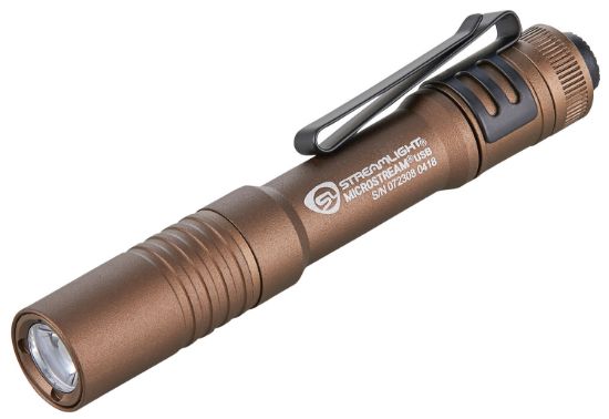 Picture of Streamlight 66608 Microstream Usb Pocket Light Coyote 50/250 Lumens White C4 Led 