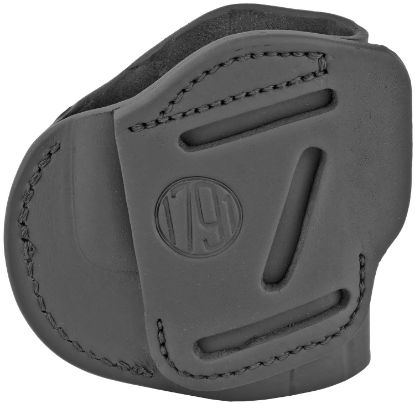 Picture of 1791 Gunleather 4Wh4sbll 4-Way Iwb/Owb Size 04 Stealth Black Leather Belt Clip Compatible W/Glock 26/Springfield Xd/Xds/S&W M&P Shield Plus Left Hand 