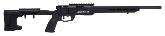 Picture of Savage Arms 70248 B22 Precision Full Size Bolt Action 22 Lr 10+1 18" Barrel, Matte Black Metal Finish & Adjustable Mdt Acc Aluminum Chassis Matte Black Stock 