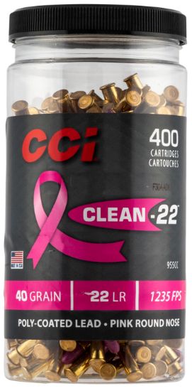 Picture of Cci 955Cc Clean-22 Rimfire 22 Lr 40 Gr Lead Round Nose 400 Per Box/ 8 Case 