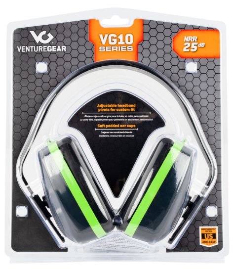 Picture of Pyramex Vgpm1010c Venture Gear Vg10 Muff Polymer 25 Db Over The Head Blue/Green Adult 1 Pair 