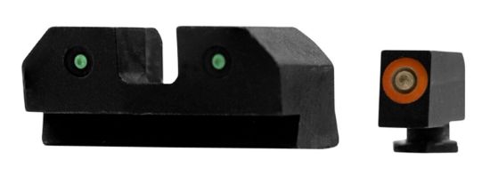 Picture of Xs Sights Glr012p6n R3d Night Sights Fits Glock Black | Green Tritium Orange Outline Front Sight Green Tritium Rear Sight 