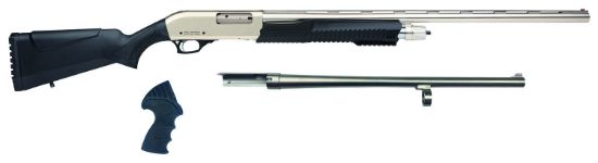 Picture of Rock Island Mr25p101mc Meriva 3-In-1 Combo 12 Gauge 5+1 3" 18.50" Cylinder Bore, 28" Vent Rib Barrels Chrome Rec Black Synthetic Stock Right Hand (Full Size) 