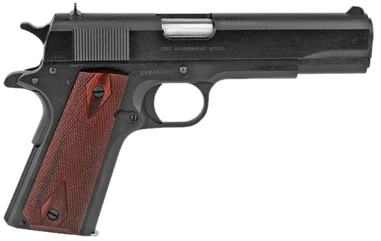 Picture of Colt Mfg O1911c38 1911 Government 38 Super 9+1 5" Blued National Match Barrel, Serrated Steel Slide & Frame W/Beavertail, Black Cherry Checkered G10 Grip 