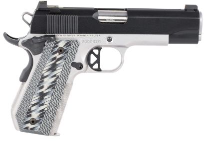 Picture of Dan Wesson 01825 V-Bob 45 Acp 8+1 4.25" Stainless Match Grade Barrel, Blued Serrated Stainless Steel Slide, Stainless Steel Frame W/Beavertail, Black/Gray G10 Grip, Ambidextrous 