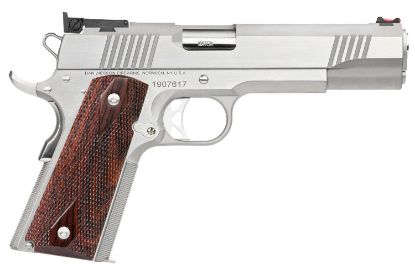 Picture of Dan Wesson 01943 Pointman 45 Acp Caliber With 5" Barrel, 8+1 Capacity, Overall Stainless Steel Finish, Beavertail Frame, Serrated Brushed Slide & Cocobolo Grip 