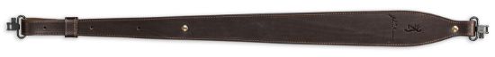 Picture of Browning 122398 John M Browning Signature Made Of Dark Brown Leather With Suede Backing, 25"-35" Oal, Adjustable Design & Swivels For Rifles 