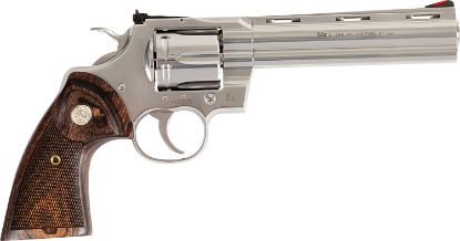 Picture of Colt Mfg Pythonsp6wts Python 38 Special/357 Mag 6 Shot 6" Stainless Vent Recessed Target/Vent Rib Barrel, Cylinder & Frame, Walnut W/Colt Medallion Grip 