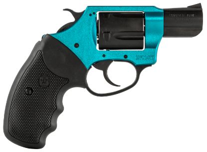 Picture of Charter Arms 53864 Undercover Lite Santa Fe Sky Small 38 Special, 5 Shot 2" Black Stainless Steel Barrel & Cylinder, Turquoise Aluminum Frame W/Black Finger Grooved Rubber Grip, Exposed Hammer 