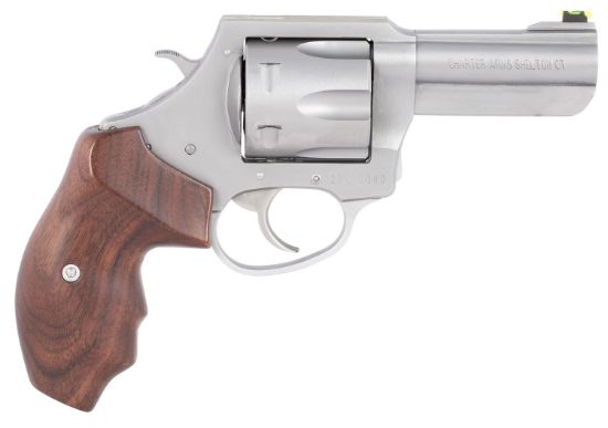 Picture of Charter Arms 73526 Professional V Extra Large, 357 Mag 6 Shot 3" Matte Stainless Steel Barrel, Cylinder & Frame W/Finger Grooved Wood Grip 