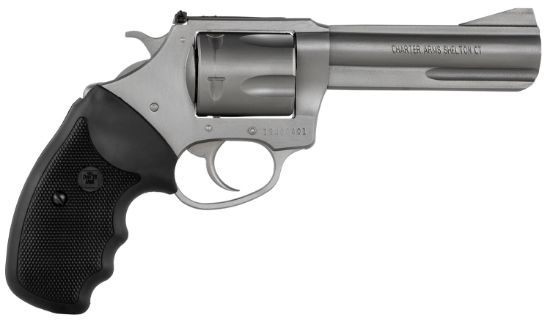 Picture of Charter Arms 74042 Pitbull 40 S&W 5 Shot 4.20" Matte Stainless Steel Barrel, Cylinder & Frame W/Black Finger Grooved Rubber Grip 