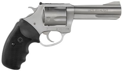 Picture of Charter Arms 79942 Pitbull Large 9Mm Luger 5 Shot 4.20" Matte Stainless Steel Barrel, Cylinder & Frame W/Black Finger Grooved Rubber Grip 