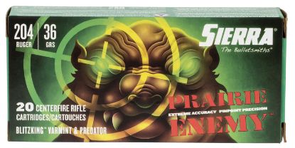 Picture of Sierra A103611 Prairie Enemy 204 Ruger 36 Gr Sierra Blitzking 20 Per Box/ 10 Case 