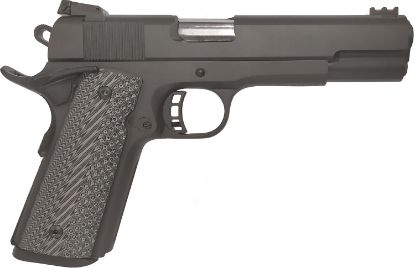 Picture of Rock Island 56636 Rock Ultra Fs Combo 9Mm Luger Or 22Tcm9r Caliber With 5" Barrel, 10+1 Capacity, Overall Black Parkerized Finish Steel, Beavertail Frame, Serrated Slide & Black G10 Grip 