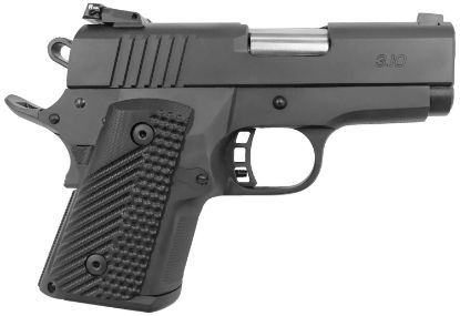 Picture of Rock Island 51577 Bbr Compact 45 Acp 10+1, 3.10" Black Steel Barrel, Black Parkerized Serrated Slide, Black Parkerized Steel Frame W/Beavertail, Black G10 Grip 