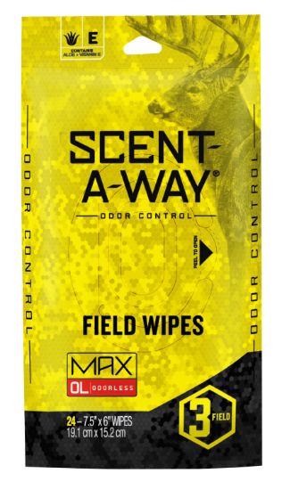 Picture of Scent-A-Way 07795 Max Field Wipes Odor Eliminator Odorless Scent Pkg Of 24 