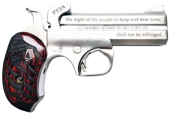 Picture of Bond Arms Pt2a Protect The 2Nd Amendment 38 Special,357 Mag 4.25" 2 Round Stainless Steel Rosewood Grip 