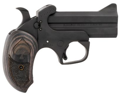 Picture of Bond Arms Babj Black Jack 45 Colt (Lc) 410 Gauge 2Rd Shot 3.50" Black Black Steel Frame Black Ash Grips Features Silver Spade Above Hinge 