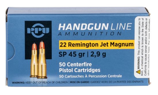 Picture of Ppu Pph22rj Handgun 22 Rem Jet Mag 45 Gr Soft Point 50 Per Box/ 10 Case 