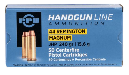 Picture of Ppu Pph44mh Handgun 44 Rem Mag 240 Gr Jacket Hollow Point 50 Per Box/ 10 Case 