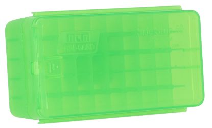 Picture of Mtm Case-Gard P50ss9m16 Side-Slide Ammo Box Multi-Caliber Handgun Clear Green Plastic 50Rd 