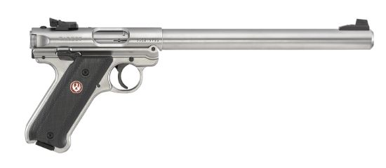 Picture of Ruger 40174 Mark Iv Target 22 Lr 10+1 10" Overall Satin Stainless Steel Bull Barrel, Slide & Satin Aluminum Frame, Black Checkered Polymer Grips 