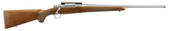 Picture of Ruger 57124 Hawkeye Hunter Full Size 7Mm Rem Mag 3+1 24" Satin Stainless Steel Threaded Barrel, Picatinny Rail Steel Receiver, Fixed American Walnut W/Pistol Grip Stock 