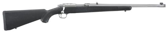 Picture of Ruger 7419 77/357 357 Mag 5+1 18.50" Threaded Barrel, Brushed Stainless Steel, Integral Scope Mount On A Solid Steel Receiver, Black Synthetic Stock 