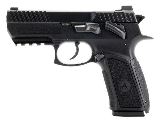 Picture of Iwi Us J941psl9ii Jericho 941 Enhanced 9Mm Luger Caliber With 3.80" Barrel, 16+1 Capacity, Overall Black Finish, Picatinny Rail Frame, Serrated Steel Slide & Polymer Grip 